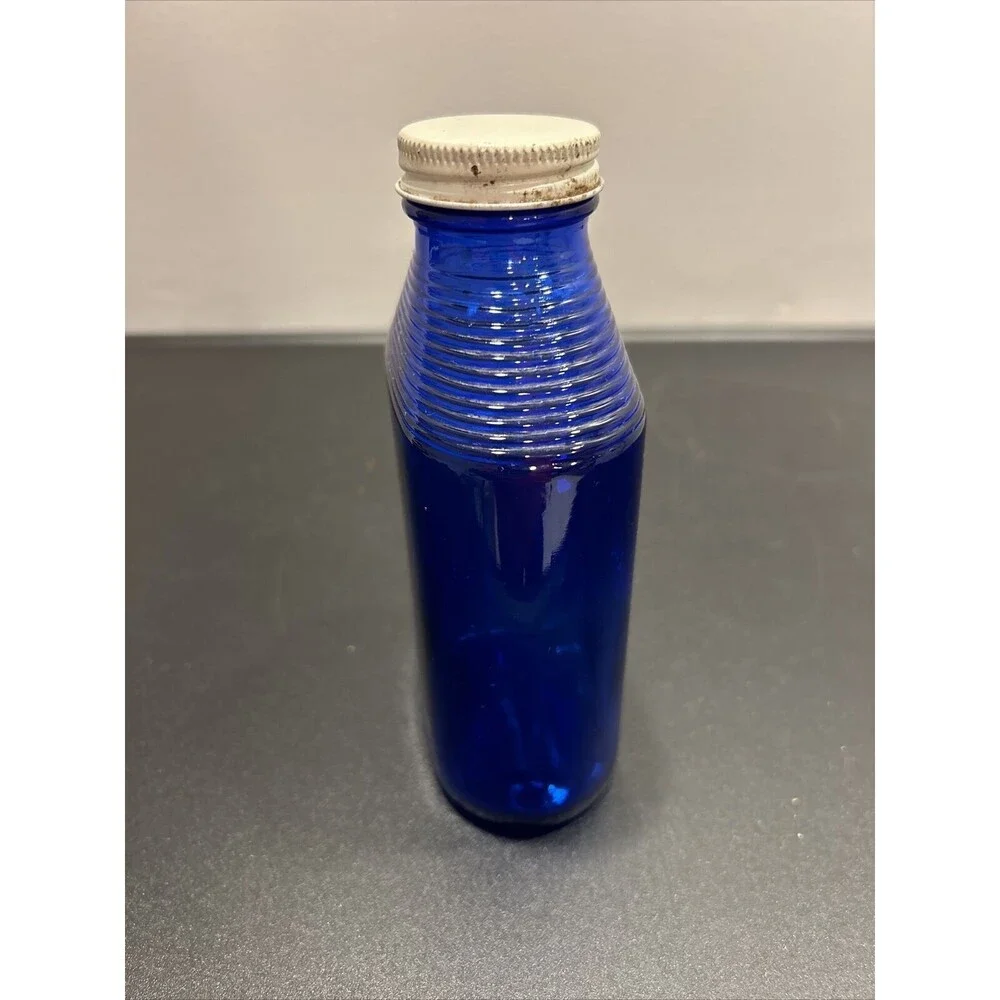 Brockway Milk Magnesia Cobalt Blue Bottle 1930-1940 Vintage